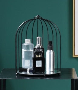 iron gold make up organizer tray bathroom shelf