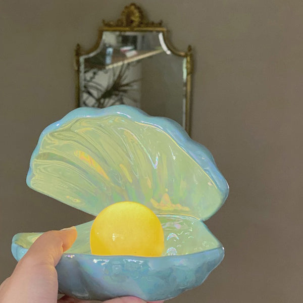 Ceramic Pearl Shell Night Lamp