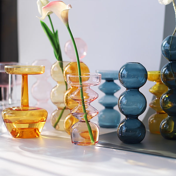 glass bubble vase candles holder nordic