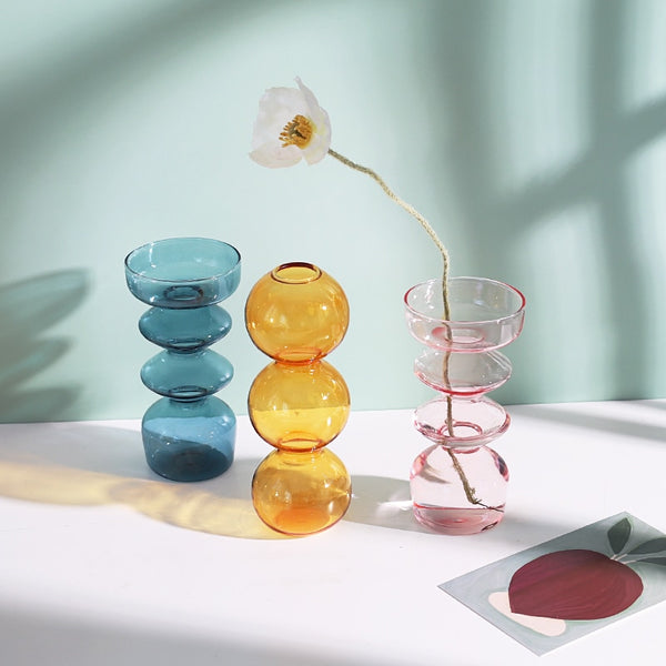 glass bubble vase candles holder nordic