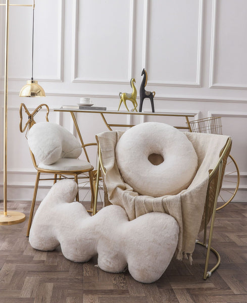 donut letter nordic plush cushion throw pillow