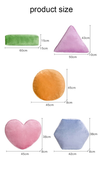 geometric plush cushions