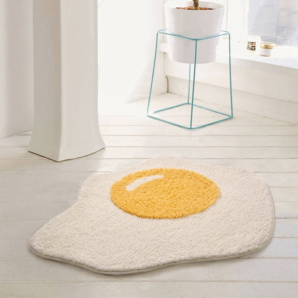 egg sunny side up bath mat  creative bathroom rug
