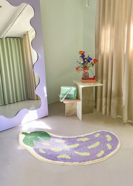 fun eggplant bath mat bathroom rug carpet