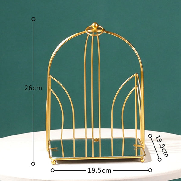 iron gold make up organizer tray bathroom shelf