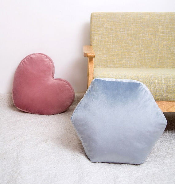heart hexagon decorative pillow