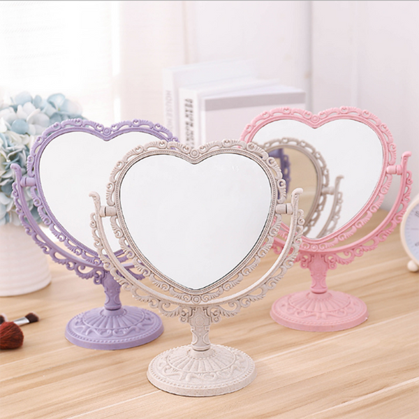 heart shaped cute make up vanity mirror