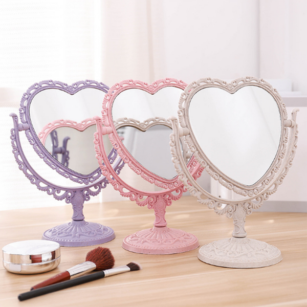 heart shaped cute make up vanity mirror