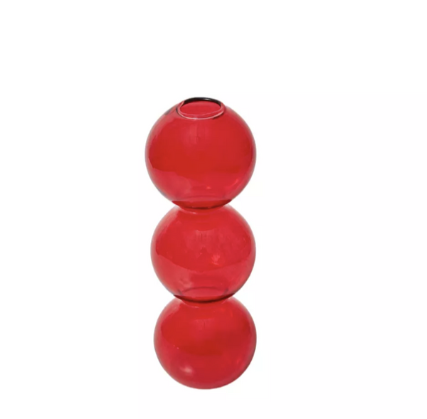 Glass Bubble Vase and Candle Holders