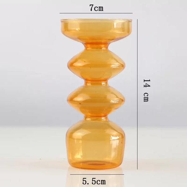Glass Bubble Vase and Candle Holders