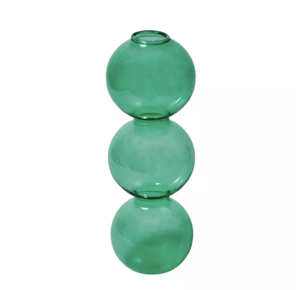 Glass Bubble Vase and Candle Holders