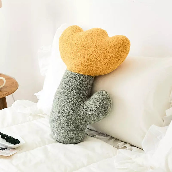 tulip flower decorative plush fluffly cushion throw pillow