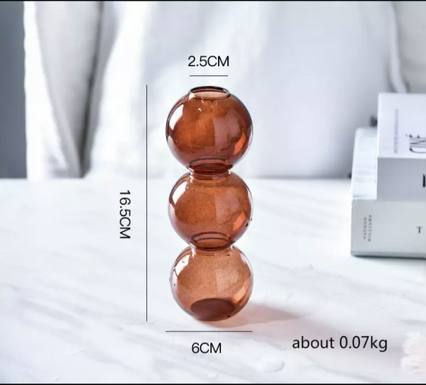 Glass Bubble Vase and Candle Holders