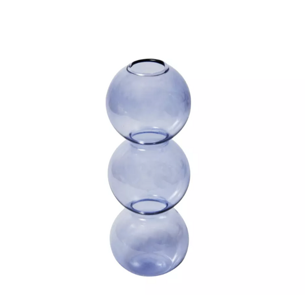 Glass Bubble Vase and Candle Holders