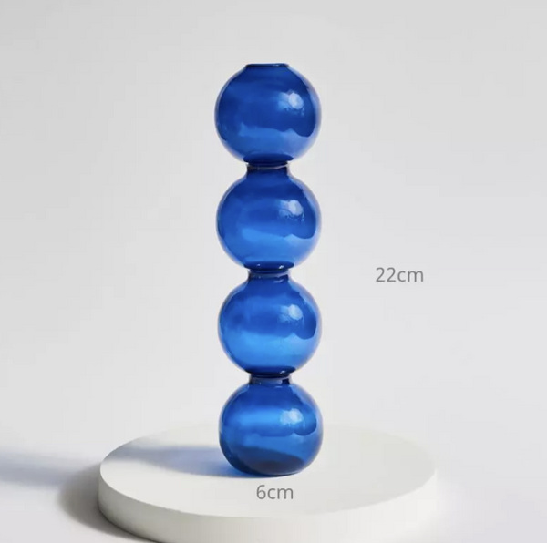 Glass Bubble Vase and Candle Holders