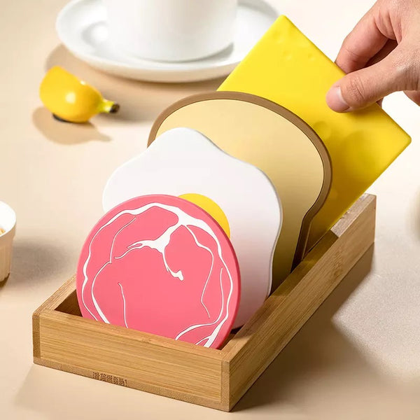 2-Piece Fun Breakfast Coaster Set