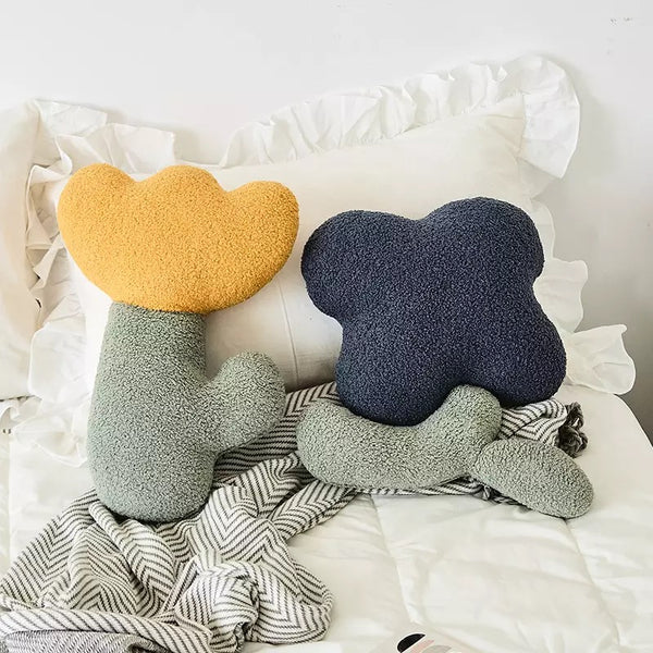 tulip flower decorative plush fluffly cushion throw pillow
