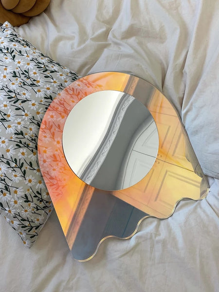 iridescent irregular rainbow pond nordic decorative mirror
