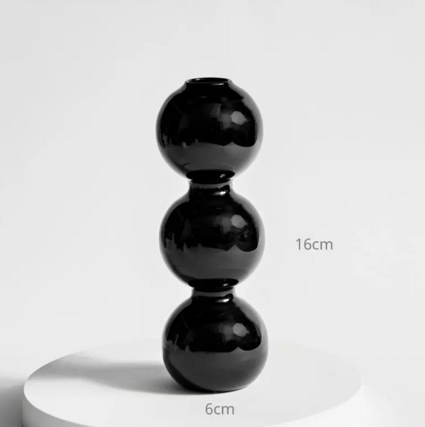Glass Bubble Vase and Candle Holders
