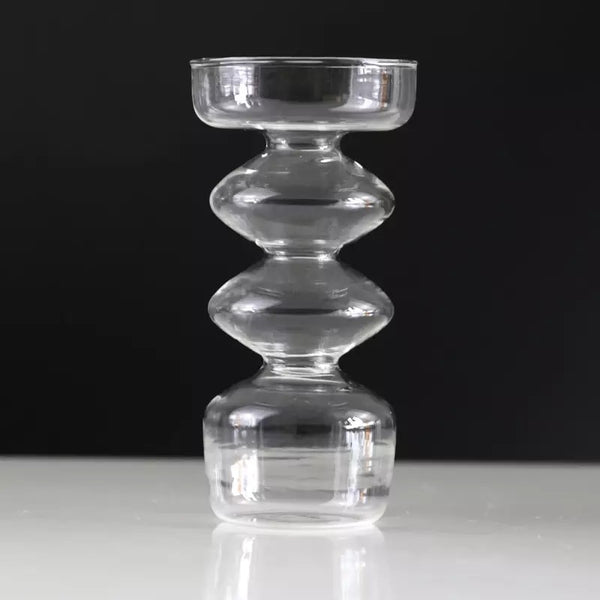 Glass Bubble Vase and Candle Holders
