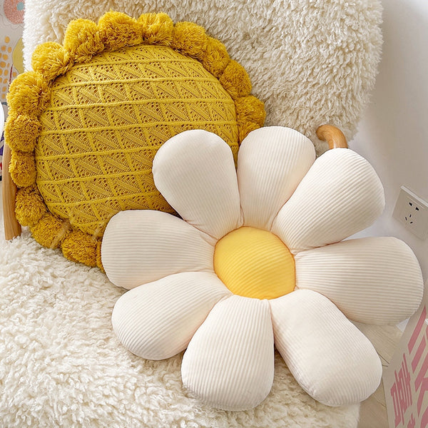daisy flower plush cushion throw pillow for sofa