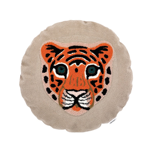 tiger cheetah print round cushion cover pillow case decorative