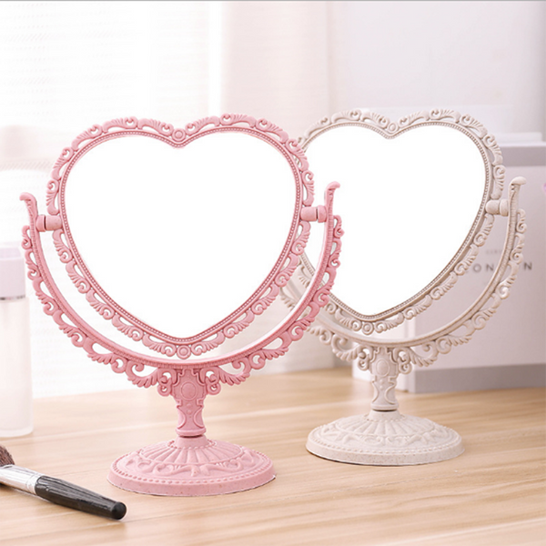 heart shaped cute make up vanity mirror