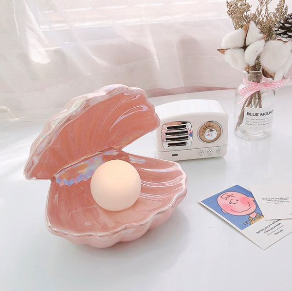 ceramic pearl shell night lamp