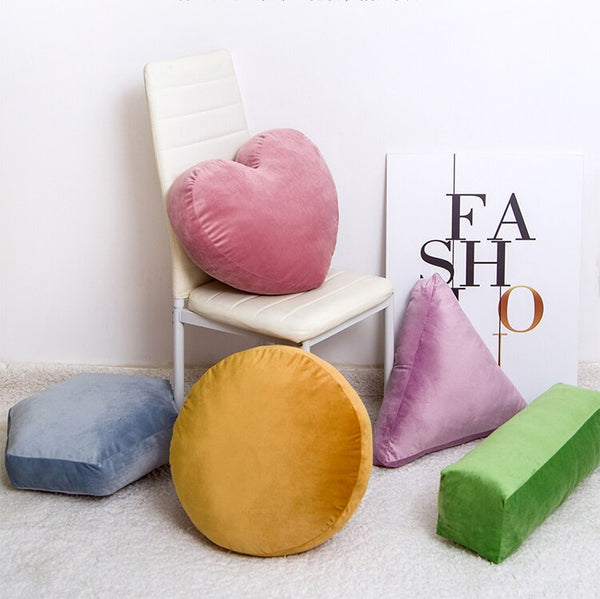 geometric plush cushions