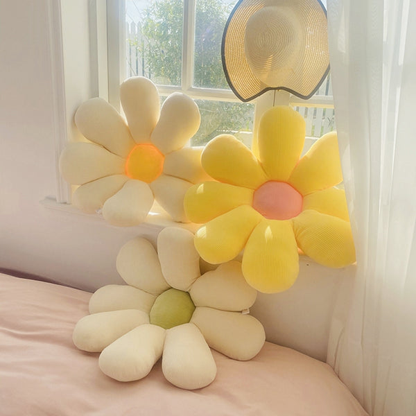 daisy flower plush cushion throw pillow for sofa