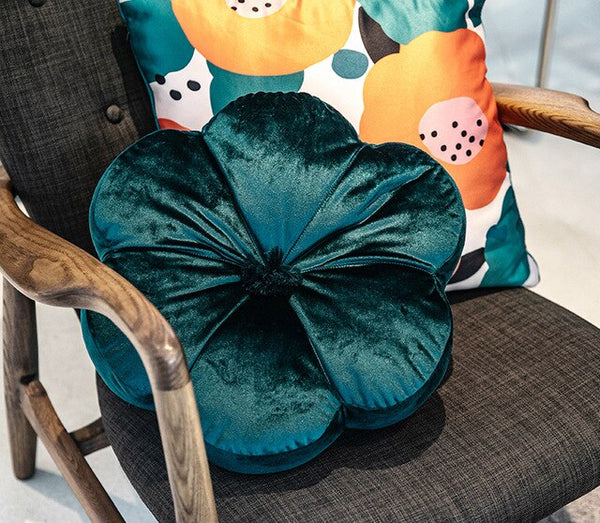 velvet flower cushion throw pillow