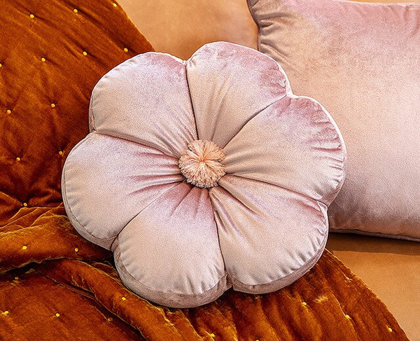 velvet flower cushion throw pillow