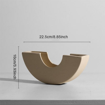 ceramic donut minimal vases and candle holders bubble white