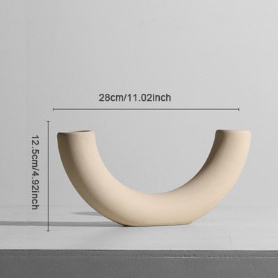ceramic donut minimal vases and candle holders bubble white