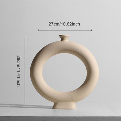 ceramic donut minimal vases and candle holders bubble white