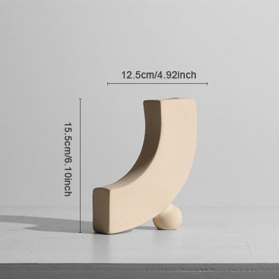ceramic donut minimal vases and candle holders bubble white