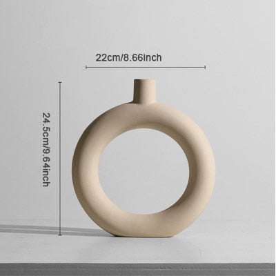 ceramic donut minimal vases and candle holders bubble white