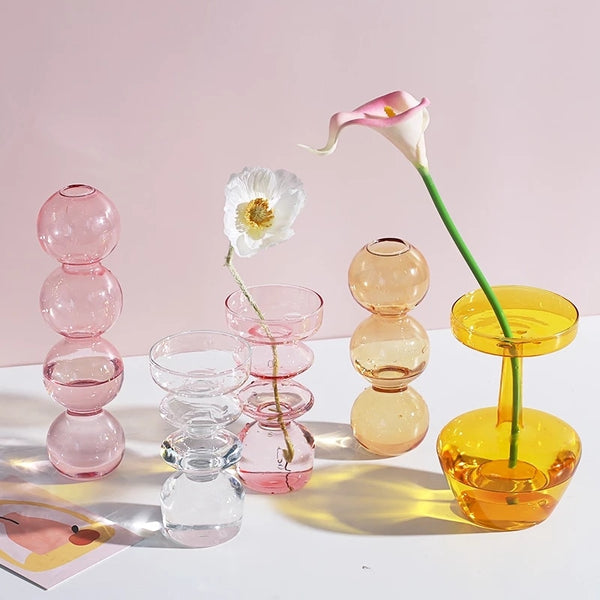 glass bubble vase candles holder nordic