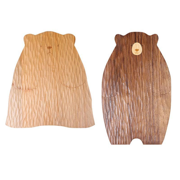 cute bear shaped cutting chopping board cheese plate serving tray natural wood