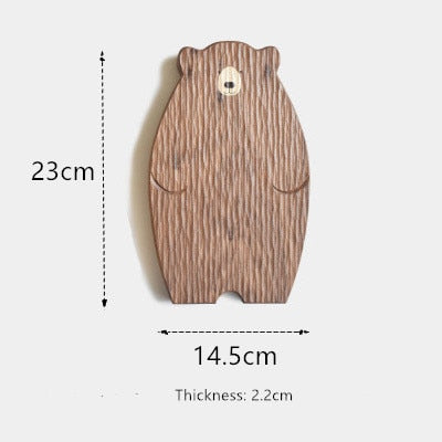 cute bear shaped cutting chopping board cheese plate serving tray natural wood