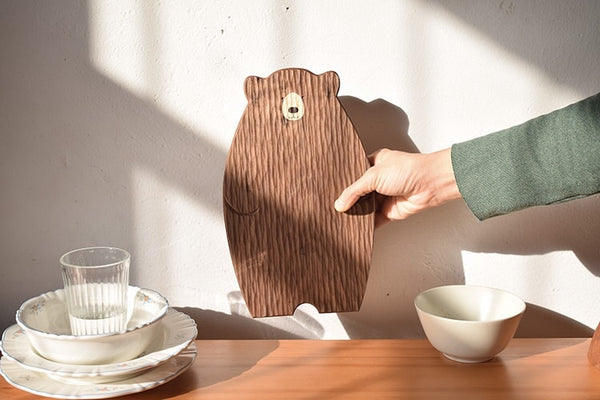 cute bear shaped cutting chopping board cheese plate serving tray natural wood
