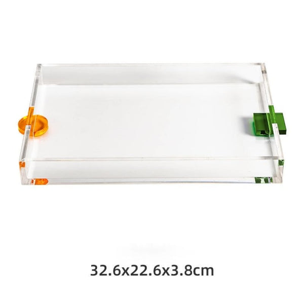 acrylic colorful rainbow decorative serving tray home accessories