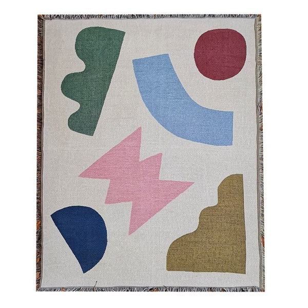 geometric abstract pastel colors throw blanket tapestry bedspread
