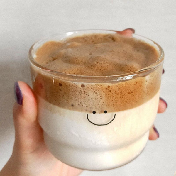 smiley heart glass tumbler glass mug cup coffee milk tea cute