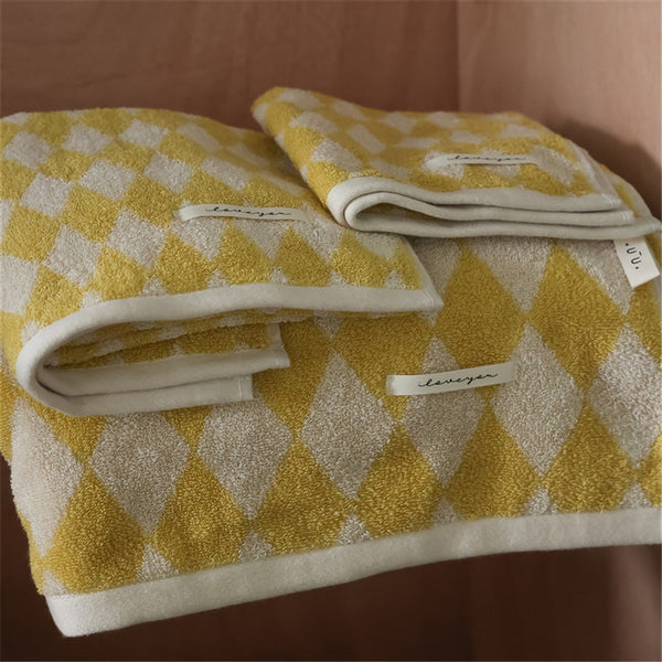 diamond checkered cotton plaid hand face tea bath beach towel bathroom accessories homewares