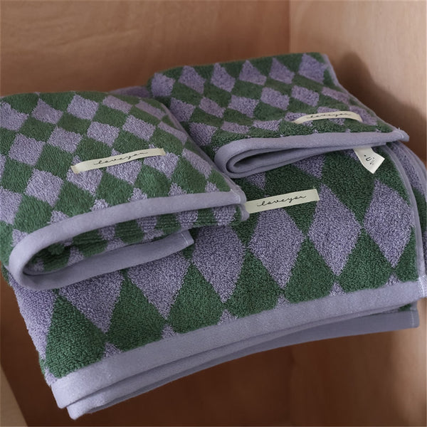 diamond checkered cotton plaid hand face tea bath beach towel bathroom accessories homewares
