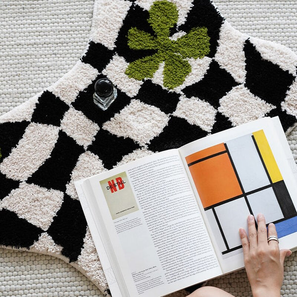 checkered checkerboard fun bathroom rug bath mat home decoration