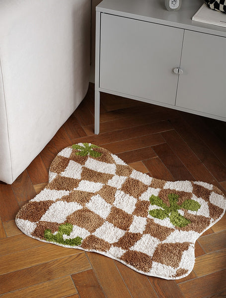 checkered checkerboard fun bathroom rug bath mat home decoration