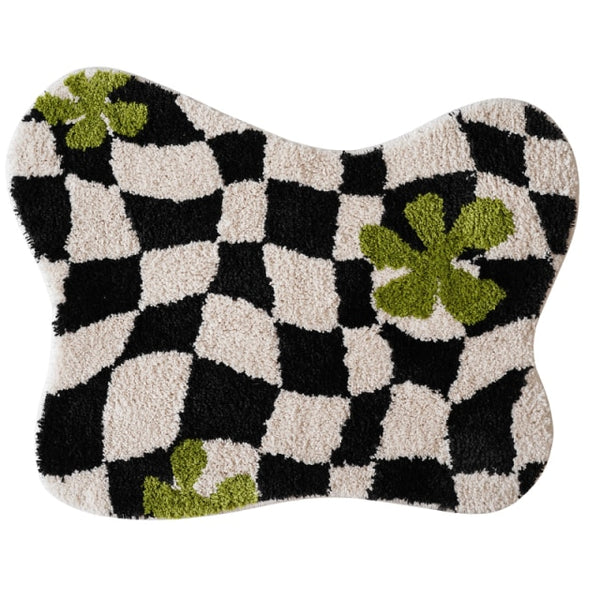 checkered checkerboard fun bathroom rug bath mat home decoration