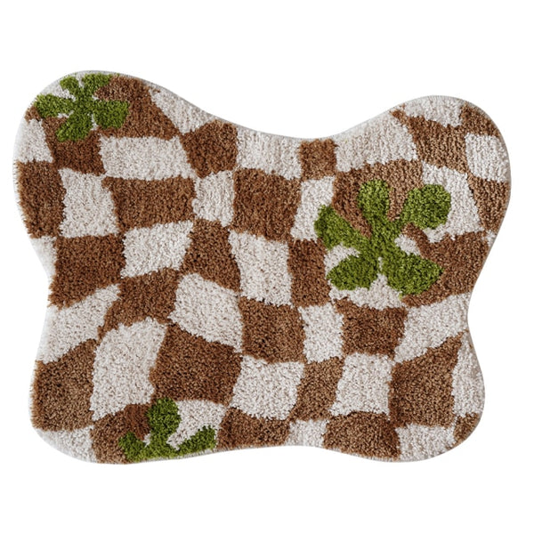 checkered checkerboard fun bathroom rug bath mat home decoration
